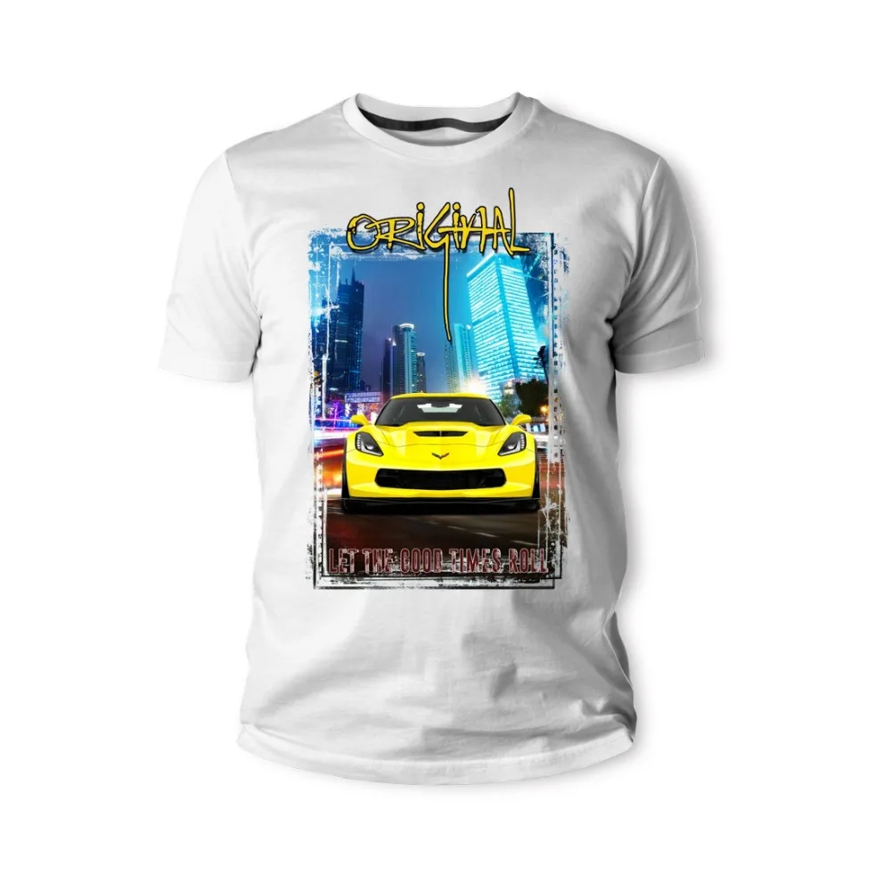 

Футболка American Classic Muscle Car Corvette C7 Z06 Gelb, новинка 2019, мужская мода, хипстер