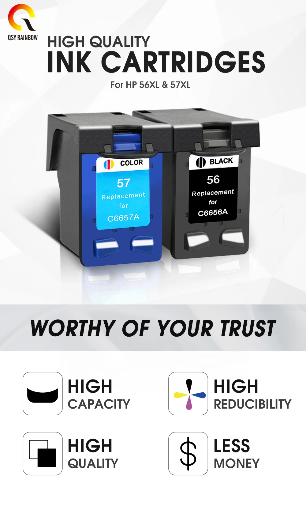 CMYK Supplies переработанный чернильный картридж Замена для hp 56 57 с чернилами hp Deskjet 450CI 5550 5552 7150 7350 7000 2100 220 принтер