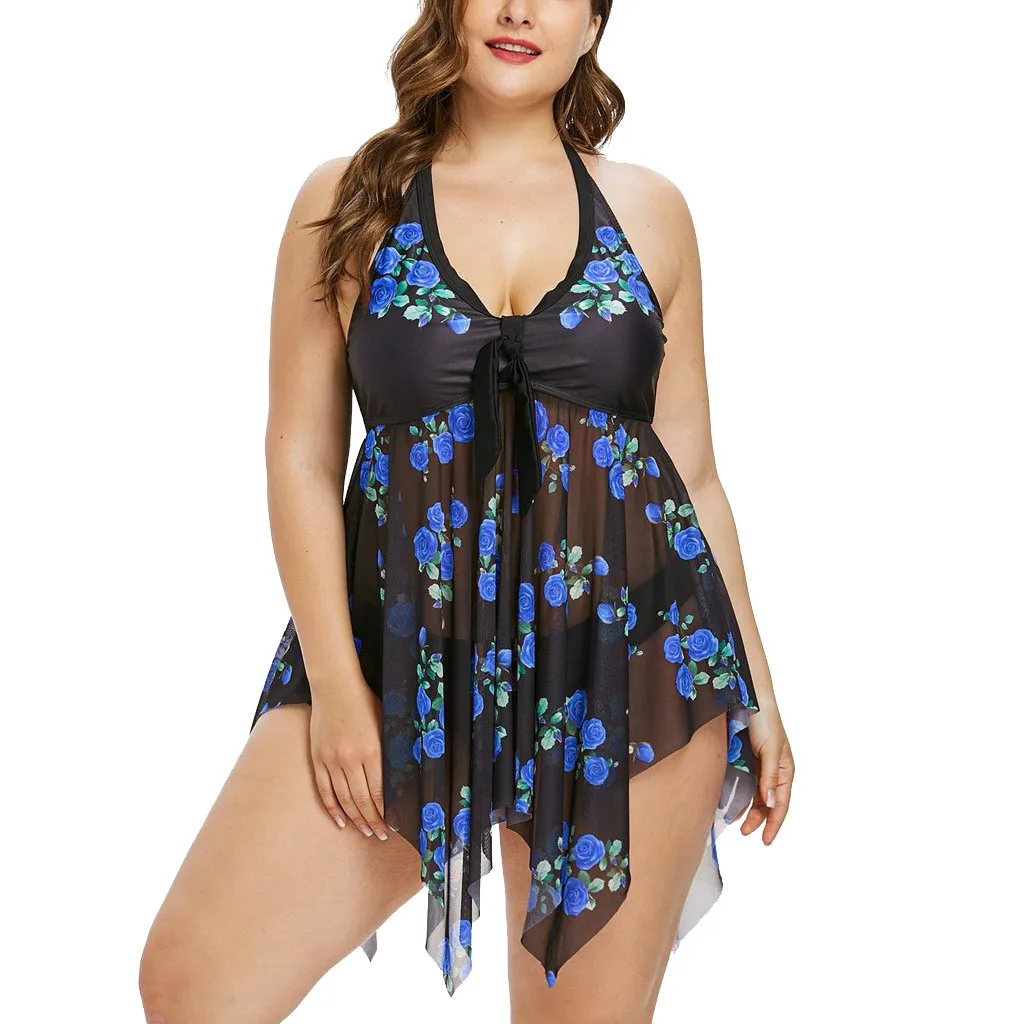 Комплект из 2 предметов Спортивный Купальный костюм большого размера женская