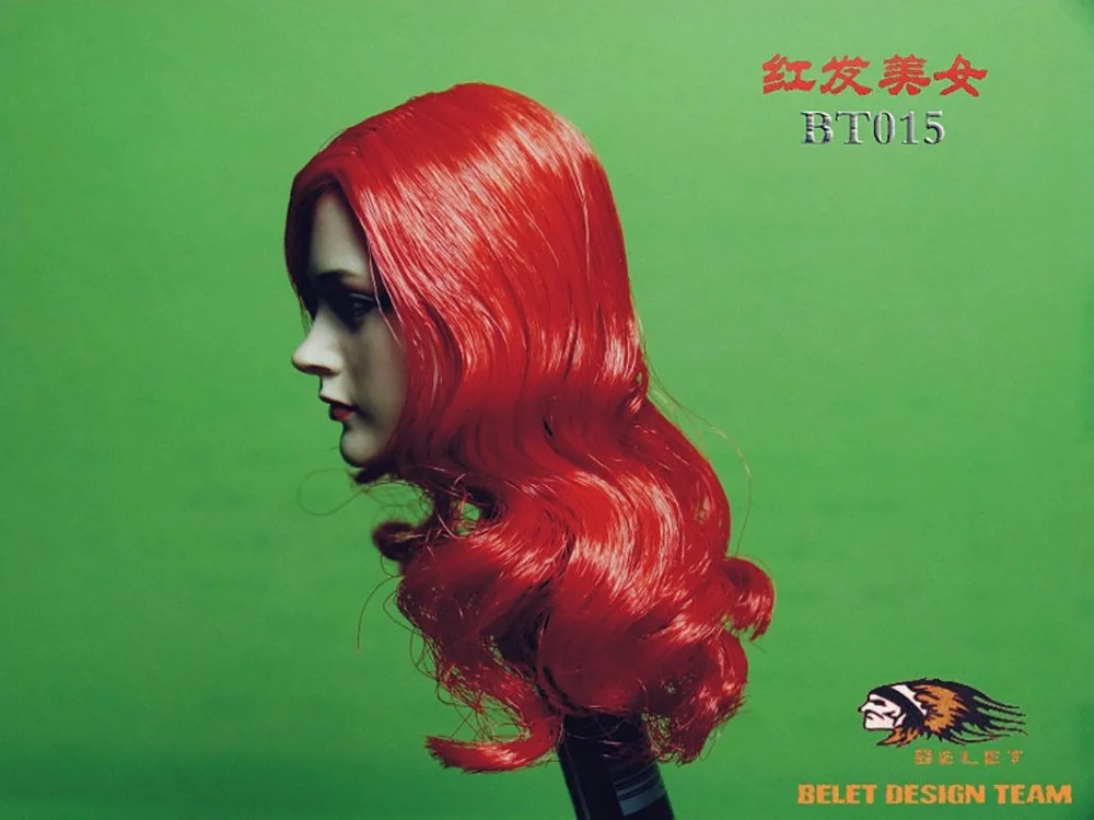 1/6 сексуальные женские красные длинные кудри голова скульптурная модель игрушки
