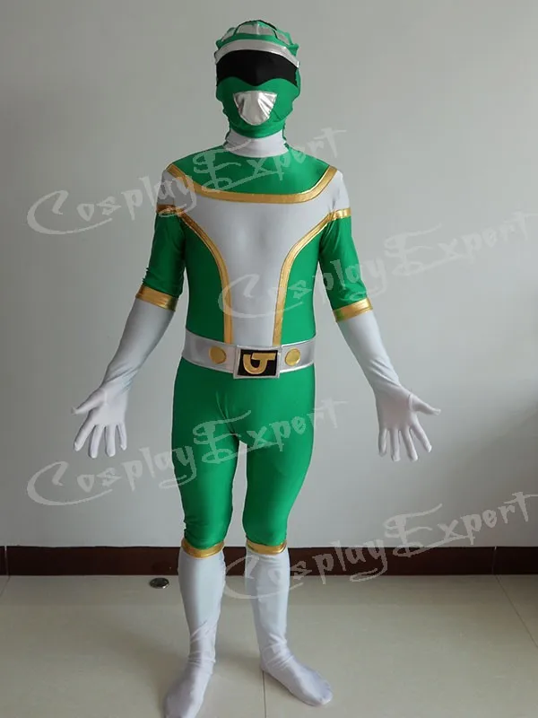 DHL,, для взрослых, 6 цветов, Kousoku Sentai Turboranger, лайкра, спандекс, костюм зентай на Хэллоуин, PR0923 - Цвет: Зеленый