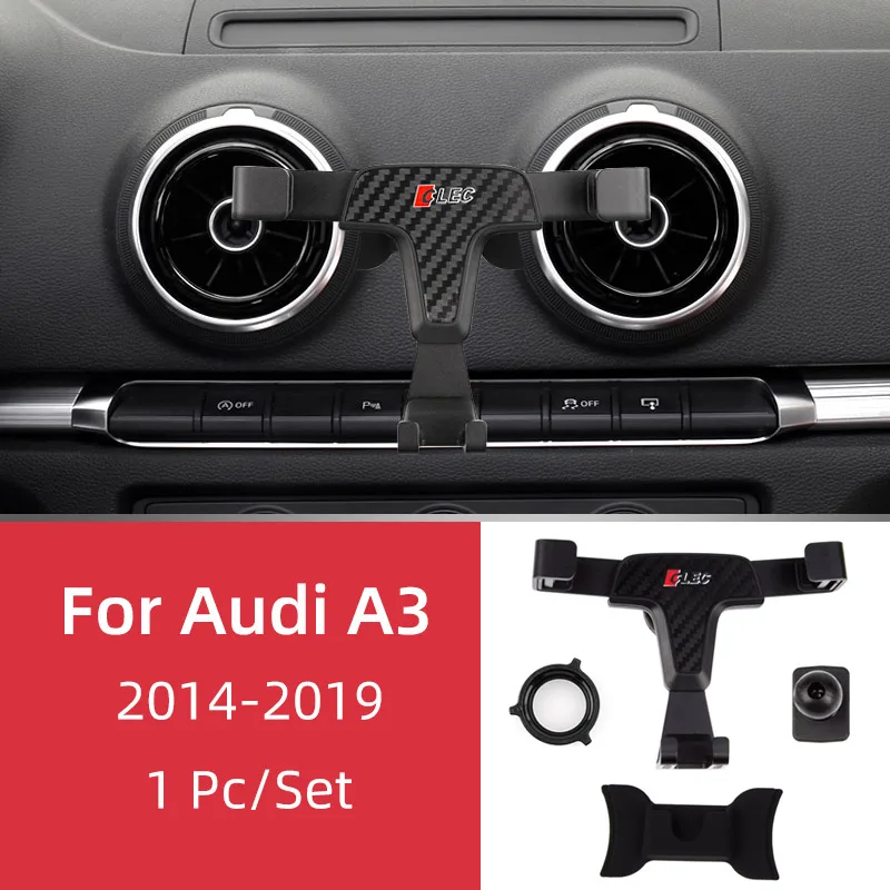 A3(2014-2019) Для ауди Audi A3 8V A4 B9 A5 A6 C7 Q3 Q5 Sportback держатель для телефона в машину держатель телефона в авто крепление автодержатель для смартфона автомобильный держатель подставка автомобиль попсокет car phone holder - Цвет: A3(2014-2019)