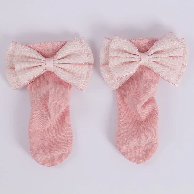 Pink Pink Bow Новые детские носки для девочек, носки с бантиками для младенцев, хлопковые носки до лодыжки, носки для маленьких девочек, носки принцессы - Цвет: Pink Pink Bow
