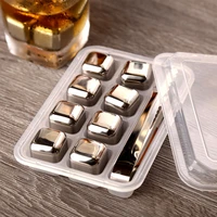 468 pcs stainless steel 304 whisky stones ice cubes in package whiskey cooler rocksice stone islande with plastic box