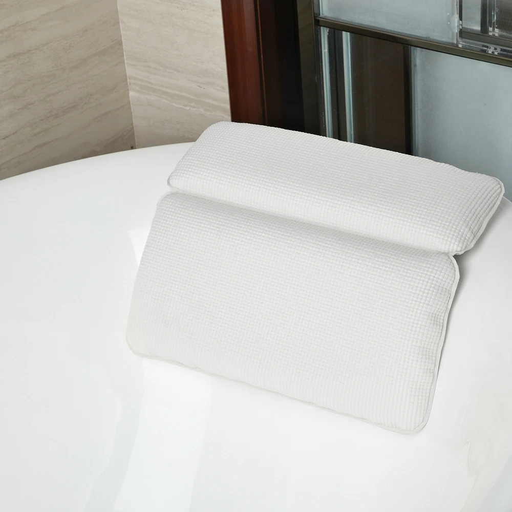 

1 Pcs Eco-friendly Flexible Comfort PU Bath Pillow Bathtub Spa Pillow Headrest Bathroom Supplies With Silica Gel Suction Cups