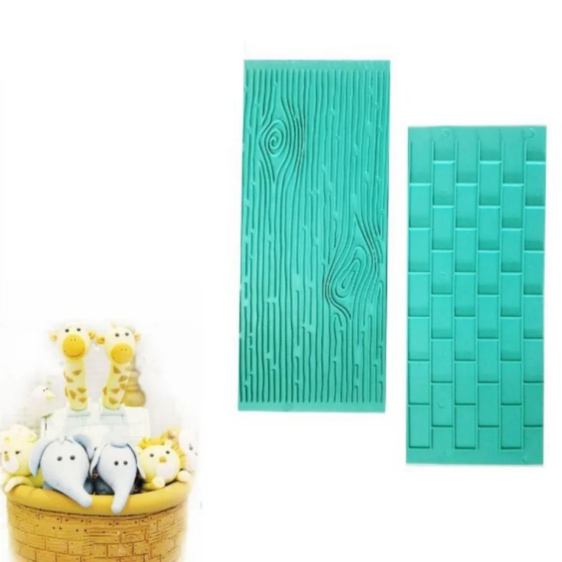 2 шт./компл. силиконовая форма для торта &quotдеревья&quot коры кирпичная стена