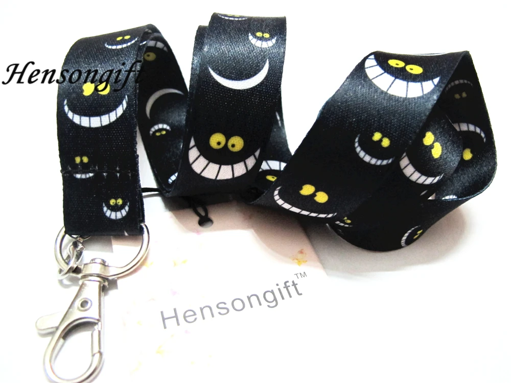 Hensongift Мальчики кот ключ талреп ID бейдж держатели мультфильм улыбка лицо телефон шейный ремень