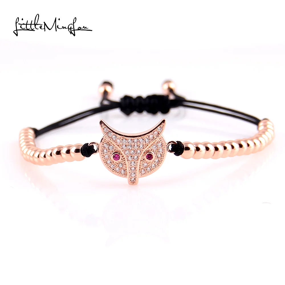 Маленькие MingLou Новый трендовый мужской браслет из бисера микро проложить CZ лиса