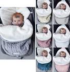 Плотная пеленка для новорожденных, вязаный конверт, спальный мешок для новорожденных, теплое одеяло для пеленания, мешок для сна на детской коляске