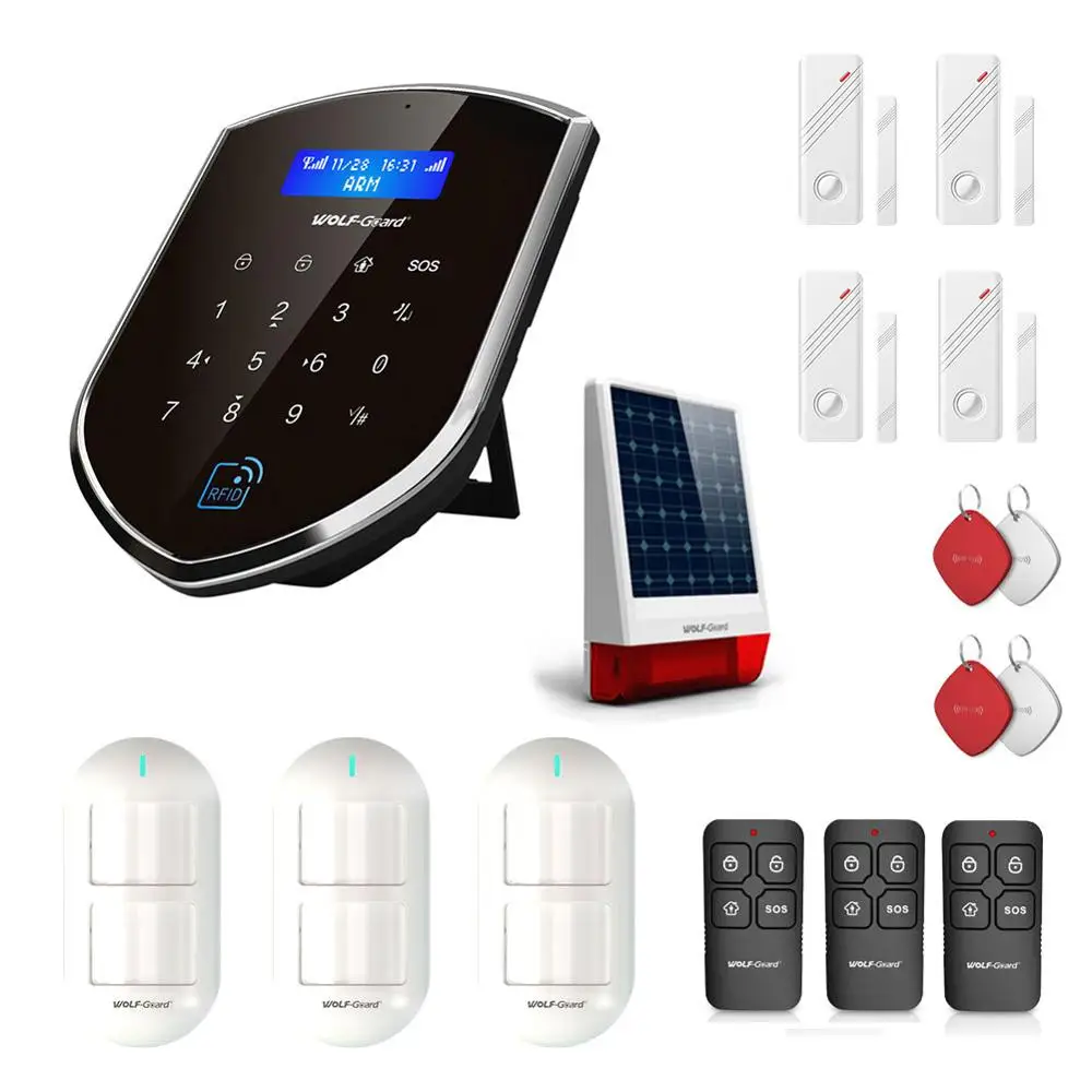 Kit 4 Wolf-Guard WM2GR GSM Wifi беспроводная домашняя система охранной сигнализации DIY Kit приложение управление детектор движения датчик охранная сигнализация - Цвет: Kit 4