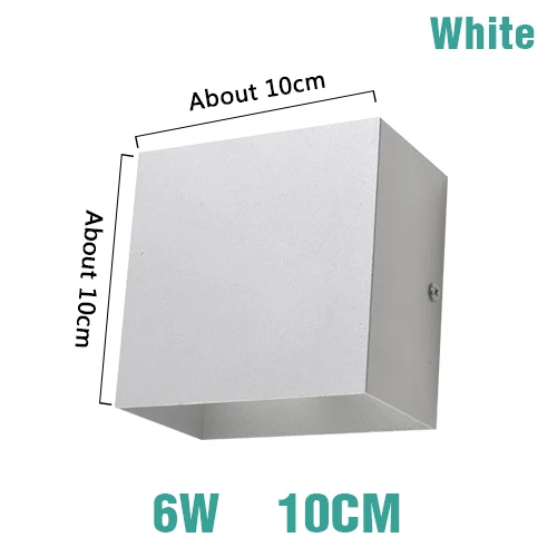 White 6W 10CM Квадратный светодиодный настенный светильник с регулируемой яркостью, прикроватные бра, 110 В, 220 В, для гостиной, в помещении, для учебы, лестницы, осветительный прибор, 6 Вт, декор для отеля, прохода - Цвет абажура: White 6W 10CM