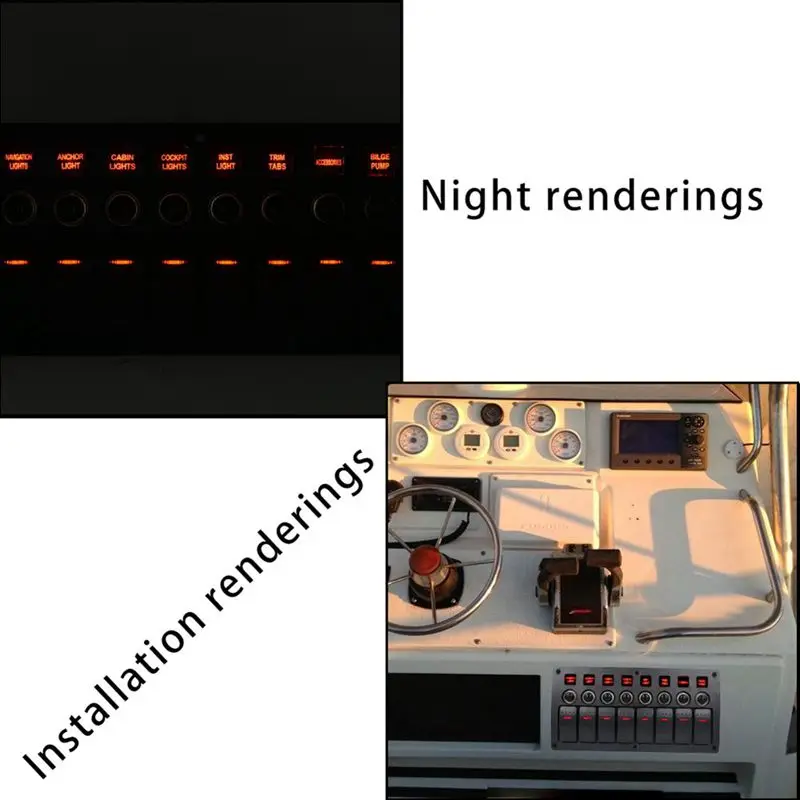 Лодка Автомобильный морской кулисный переключатель панель 8 банд 3PIN &