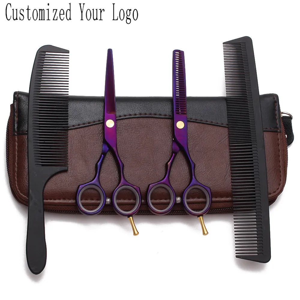 Suit 5.5&quot 16cm JP Customized Logo Haircut Scissors Cutting Thinning Shears Professional Hair With Combs C1104 | Красота и