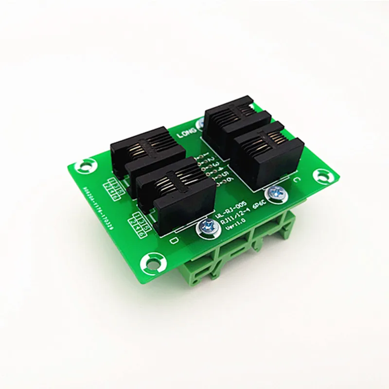 RJ11/RJ12 6P6C правый угол Jack 4 полосная шина Breakout Board клеммный блок разъем.|Клеммные