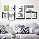 Абстрактный домашний декор Скандинавская Картина на холсте, настенное искусство, DIY, животные, буквы, геометрические картины, плакат, спальня, отель, фон, реквизит