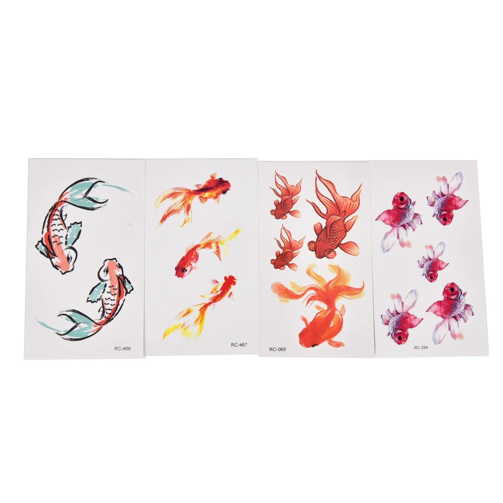 1 лист Модная водостойкая временная татуировка с золотыми рыбками|Временные