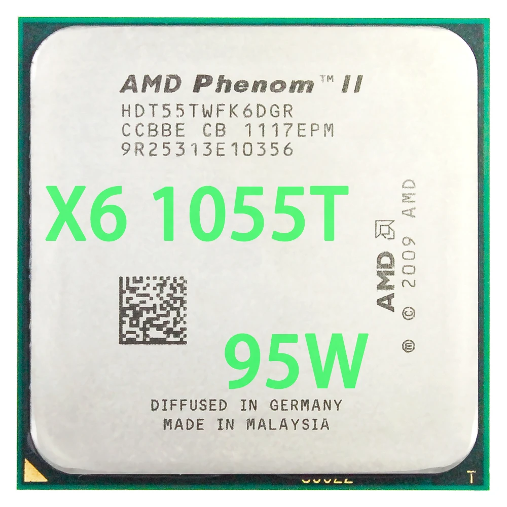 Процессор AMD Phenom II X6 1055T шестиядерный процессор (2 8 ГГц/6 м/95 Вт) разъем AM3 AM2 + 938