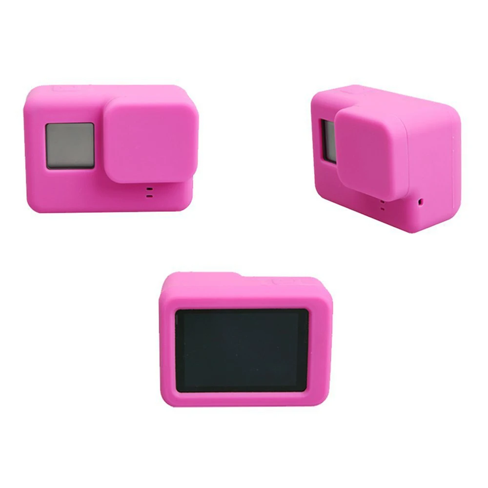 For Go Pro Accessories Action Camera Case Protective Silicone Skin +Lens Cap cover for GoPro Hero 5 Black 6 | Электроника
