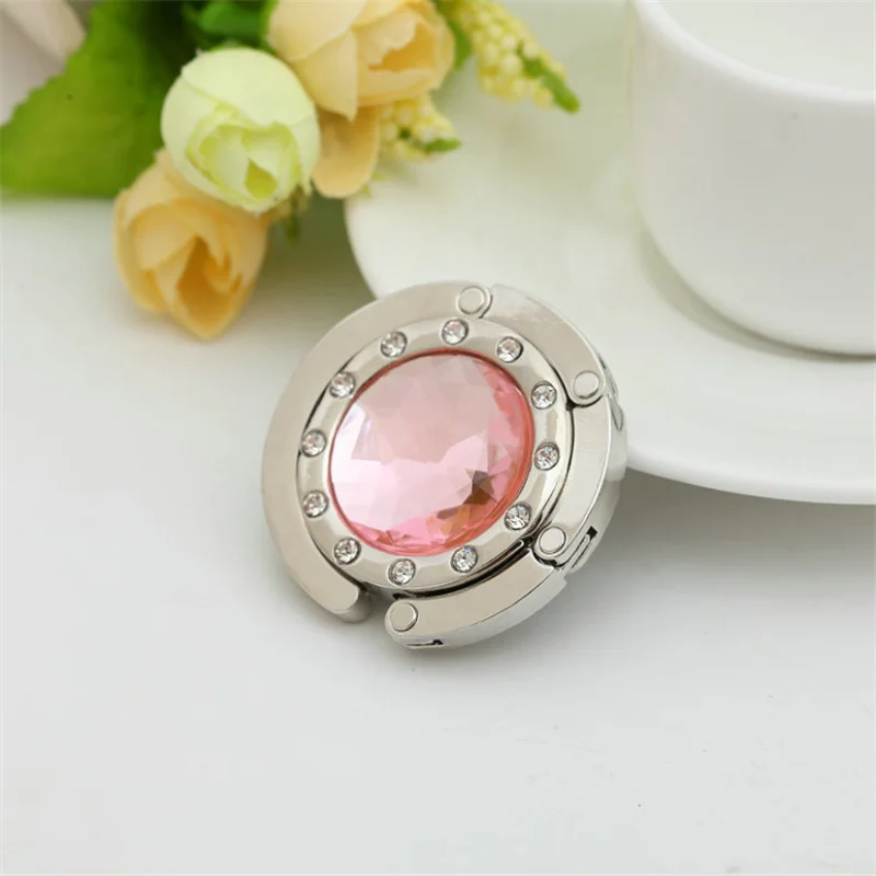 Pink Переносной крючок для сумок, портативная складная вешалка для сумок, Настольная вешалка, несколько сумок, Настольная вешалка, складной держатель для сумки - Цвет: Pink