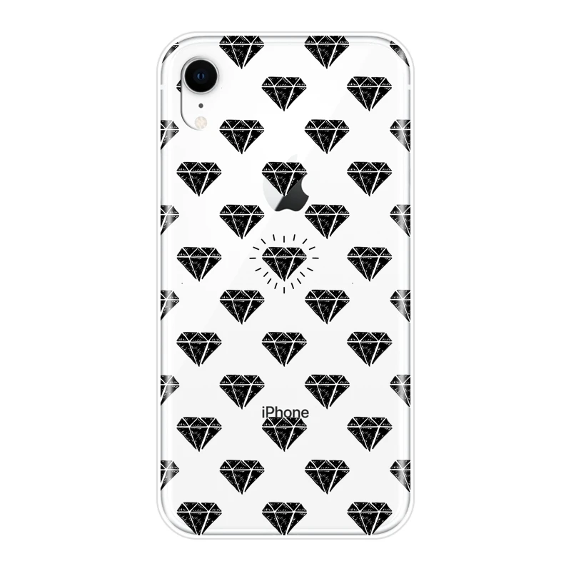 Задняя крышка из ТПУ с драгоценным камнем для iPhone 6 S 7 8 X XR XS Max мягкий силиконовый