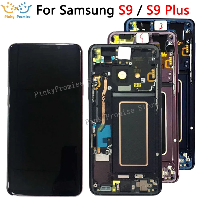 Оригинальный дисплей Super Amoled с рамкой для SAMSUNG Galaxy S9 G960 G960F Plus G965 G965F ЖК сенсорным