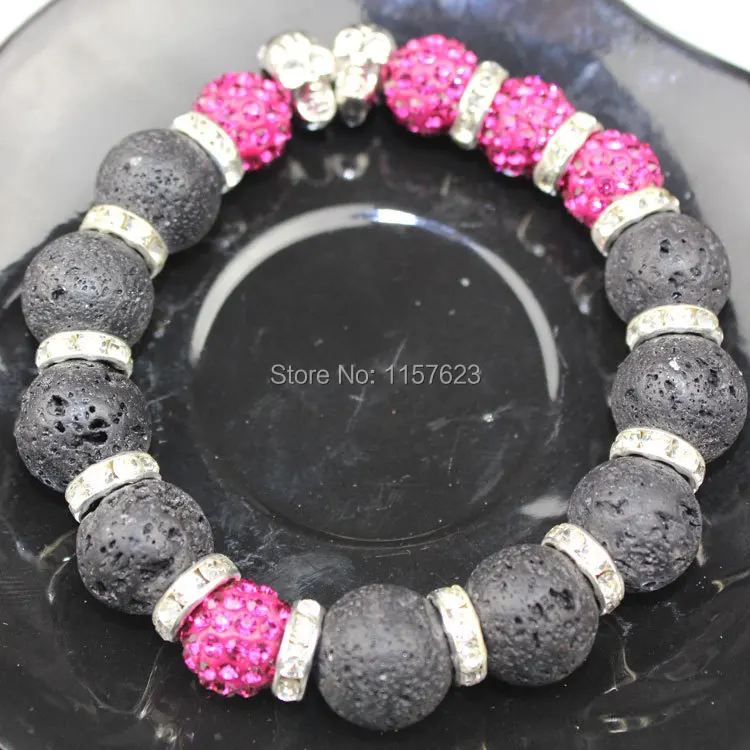 KFq The new 2015 natural volcano (14 mm) skeleton restoring ancient ways punk wind men and women bracelet beads type. | Украшения и
