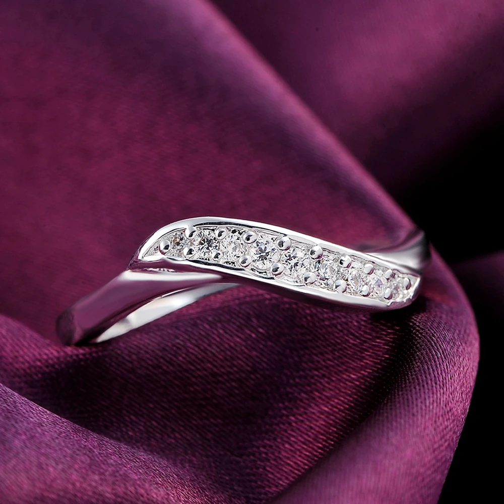 Оптовая цена лучшее красивое серебряное кольцо с кристаллами благородное модное