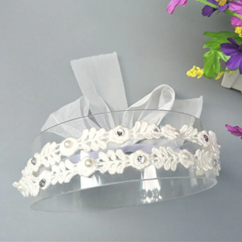Baby Girls Fashion New Hairhoop Crown Princess Pearl Lace Hairband Newborn Flower Pattern Lovely Hair accessories Hot Sale | Мать и