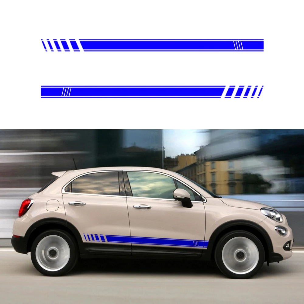 Наклейки для боковой юбки Fiat Argo Qubo Panda Mobi Toro Tipo наклейки полосатые кузова
