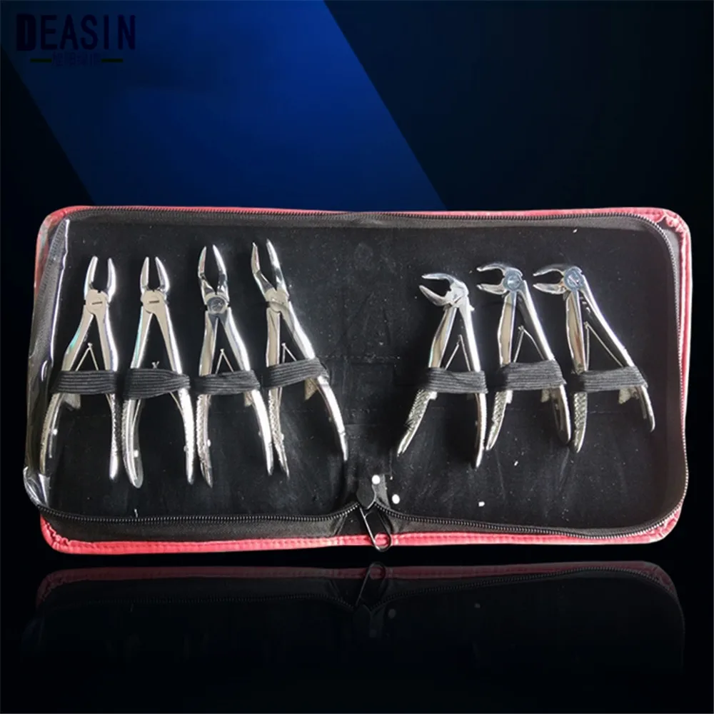 

7pcs Stainless Steel Dental Forceps Children's Tooth Extraction Forcep Pliers Kit Orthodontic Dental Lab Instruments Tools