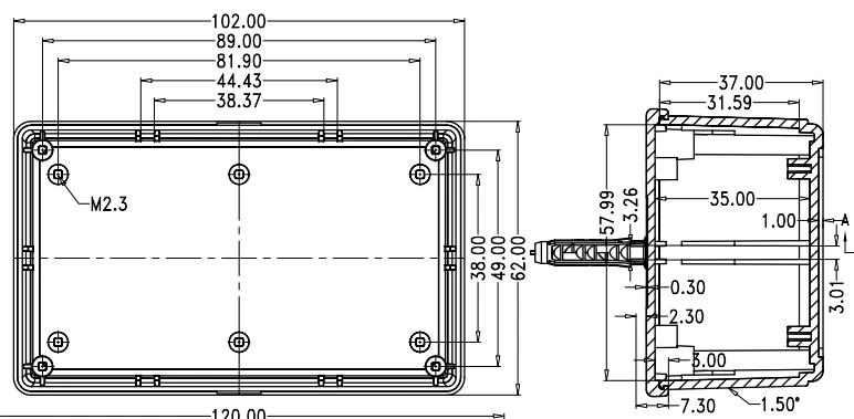 Горячая продажа abs Материал пластиковый электронный корпус (10 шт.) 105*65*40 мм