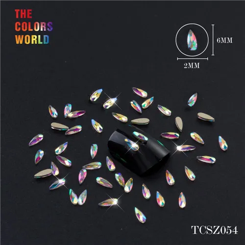 TCST-001 Rhinestone AB Crystal Diamond Gems Flatback 3D Tips Nail Accessoires Jewelry Stones Manicure Nail Art Decoration DIY - Цвет: TCSZ054    200pcs