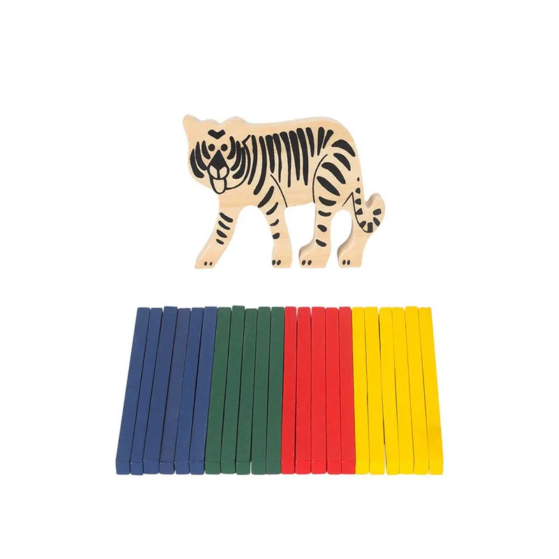 Монтессори игрушка деревянный тигр цвет стержень баланс луч Детская Головоломка
