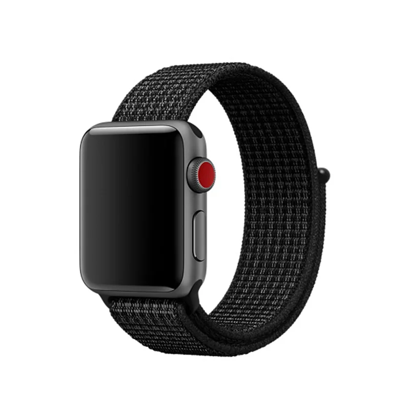 Спортивный ремешок-петля для Apple Watch Band 5 4 44 мм 42 мм 3 2 1 iWatch Band 40 мм 38 мм Correa нейлоновый браслет на запястье аксессуары для часов - Цвет ремешка: Black Platinum
