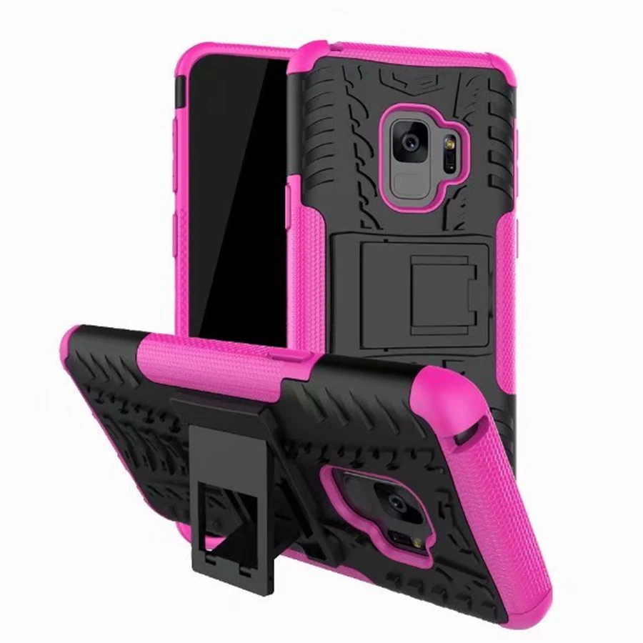 Pink Бронированный жесткий чехол силиконовая крышка для PC для samsung Galaxy A3 A5 A7 J3 J5 J7 J2 Prime J4 J6 J8 A6 A8 S9 S8 Plus Note 8 чехол - Цвет: Pink