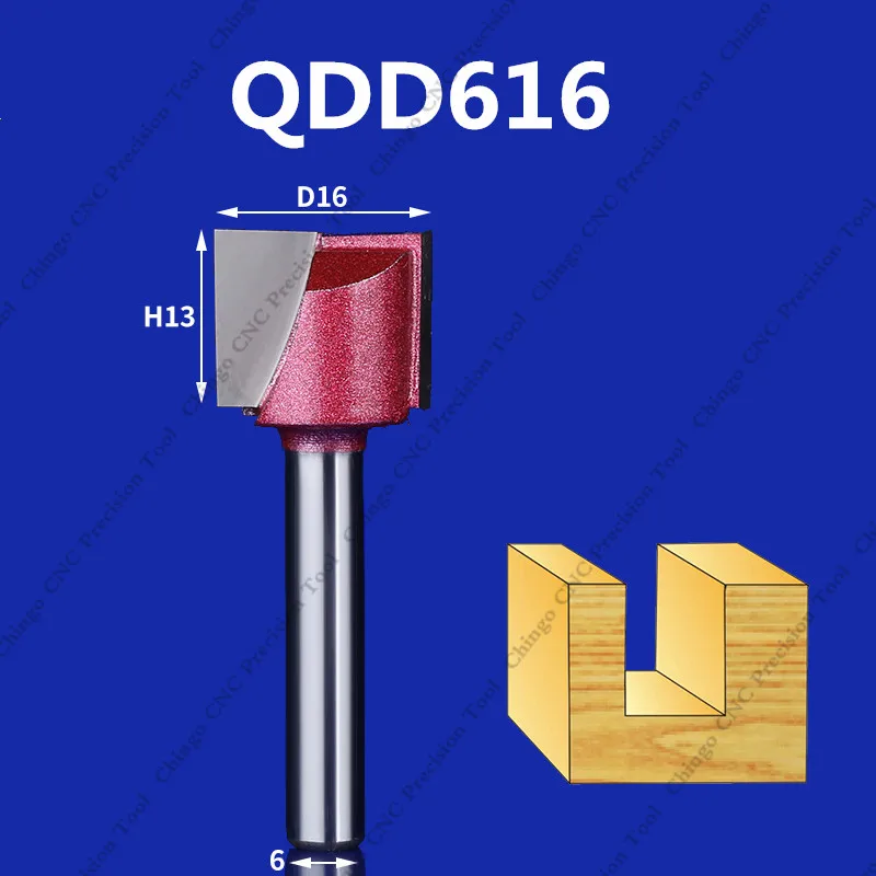 6 мм shank-1PCS, CNC карбида вольфрама с покрытием Алюминий нитрид титан, деревообрабатывающие фрезы, резьба по дереву Фрезерный резак, чистка нижней части, дерево, инструмент
