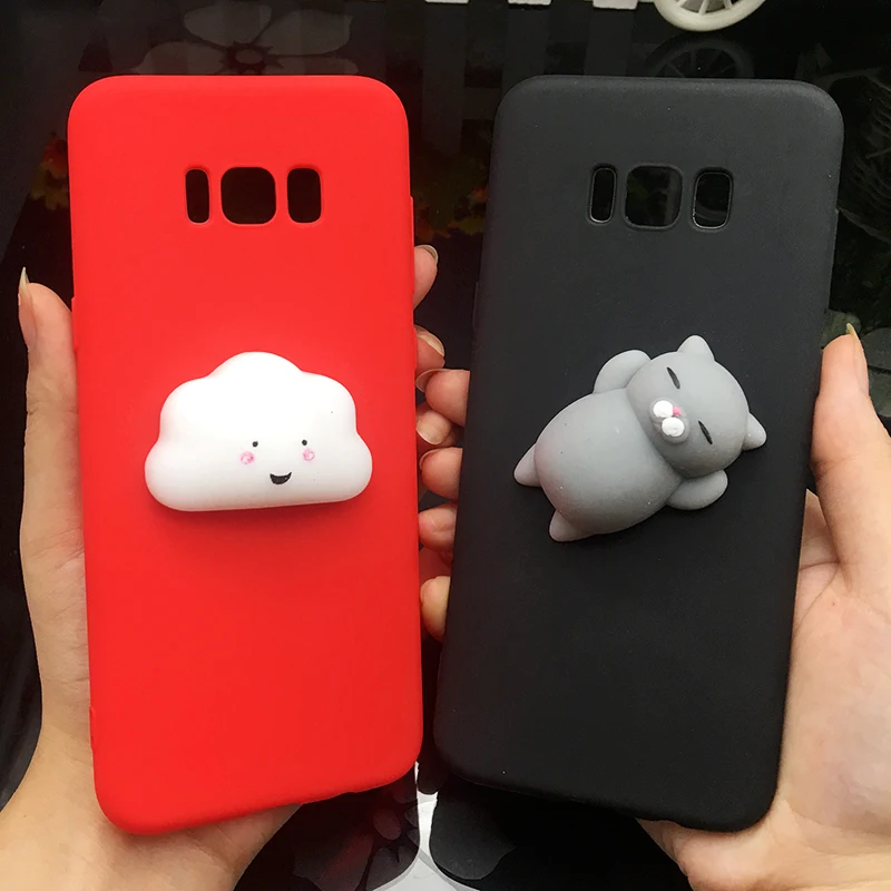 3d Мягкие кошка силиконовый мягкий чехол из ТПУ для Samsung Galaxy A5 A6 A7 A8 2018 карамельный