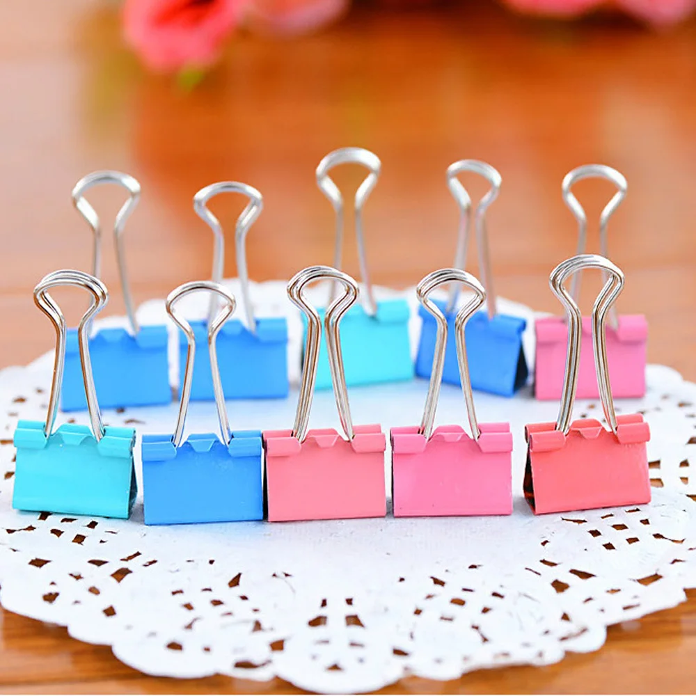 60 шт./лот 15 мм красочные металлические зажимы для переплетения бумажные записей