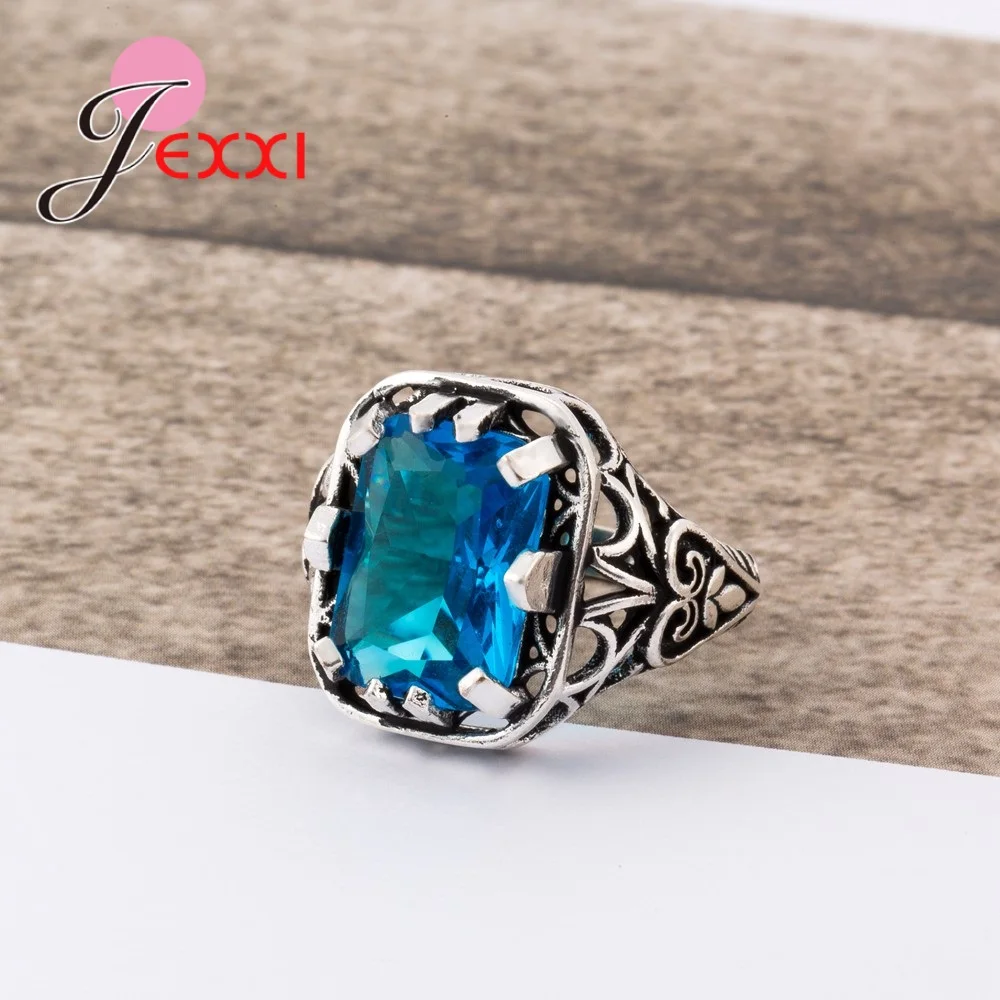 Высокое качество винтажное крутое кольцо на палец Стерлинговое Серебро 925 пробы