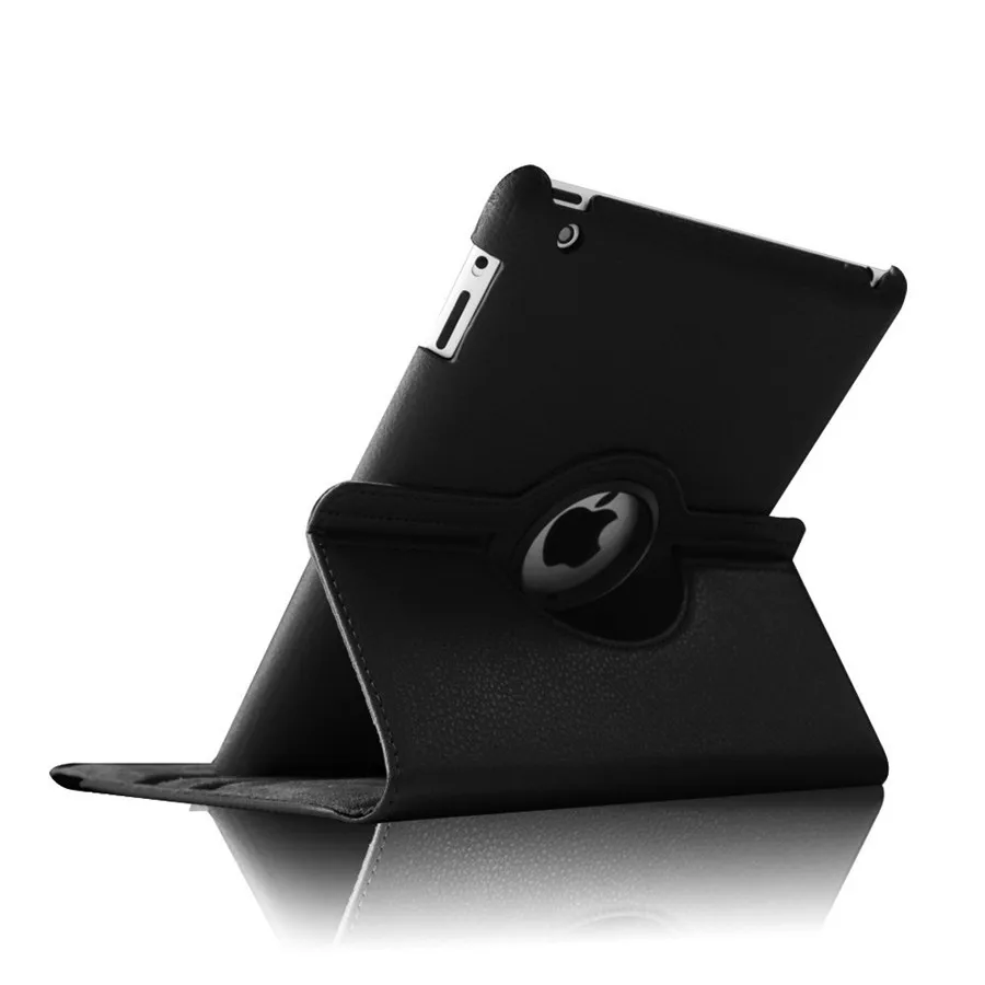 Для ipad 2, 3, 4 чехол для планшета, вращающийся на 360 градусов, из искусственной кожи, подставка, флип-чехол, защитный чехол для экрана для ipad 3, умный чехол+ пленка+ ручка
