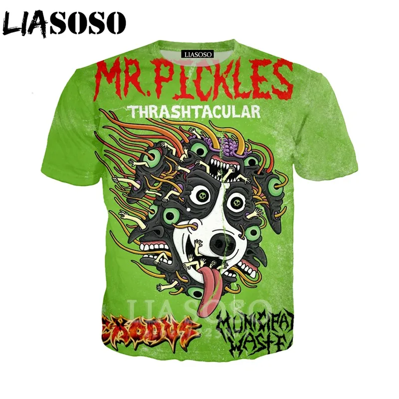 LIASOSO летняя мода мужская Женская толстовка 3D принт мультфильм аниме Mr Pickles
