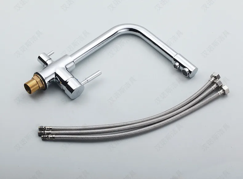 Роскошный Твердый латунный три потока кухонный кран для очистки воды смеситель и