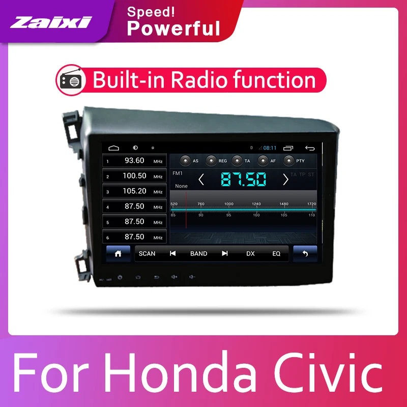 ZaiXi 2din автомобильный мультимедийный Android Автомагнитола для Honda Civic 2012 ~ 2015 Bluetooth WiFi
