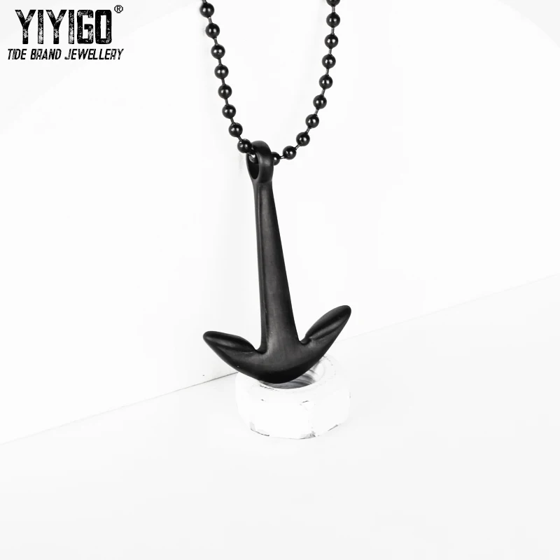 Ожерелье с подвеской в виде якоря из титановой стали винтажный крючок рыбацком