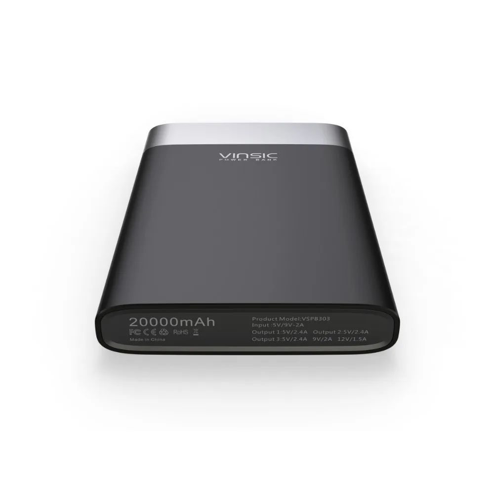 Vinsic 20000 мАч QC3.0 Quick Charge Мощность банк 2.4A внешний Батарея Зарядное устройство Тип C