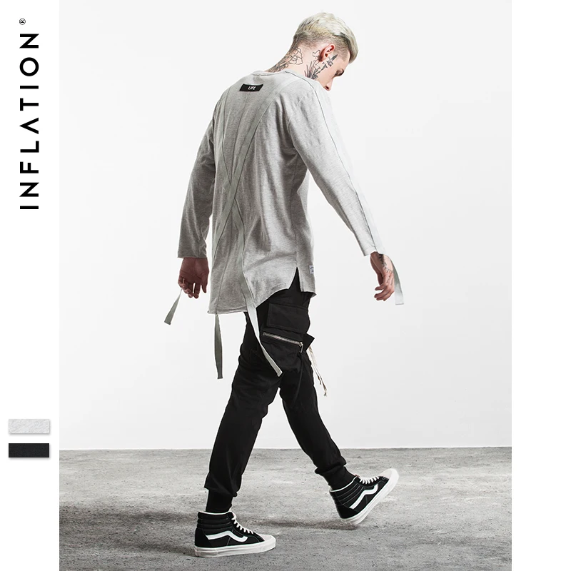 Инфляции осень 2017 г. Для мужчин s Уличная футболка с необработанным краем