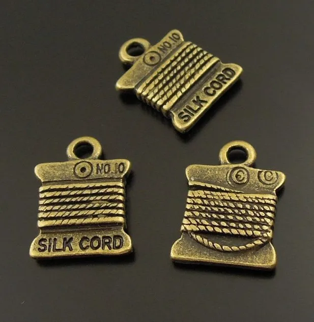Vintage Bronze Silk Cord Thread Spool Charms Pendants For Jewelry Making Findings Bracelets Handmade DIY Gifts 10PCS Z3067 | Украшения и