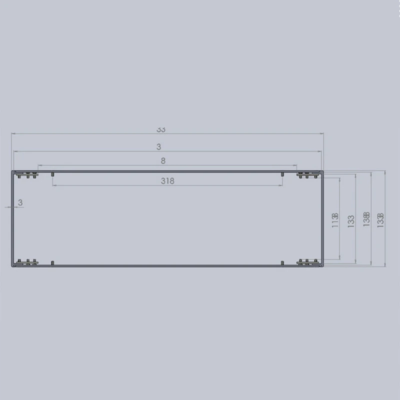Корпус для электроники 133 (H) x482 (W) x295 (L) мм алюминиевая коробка электронного
