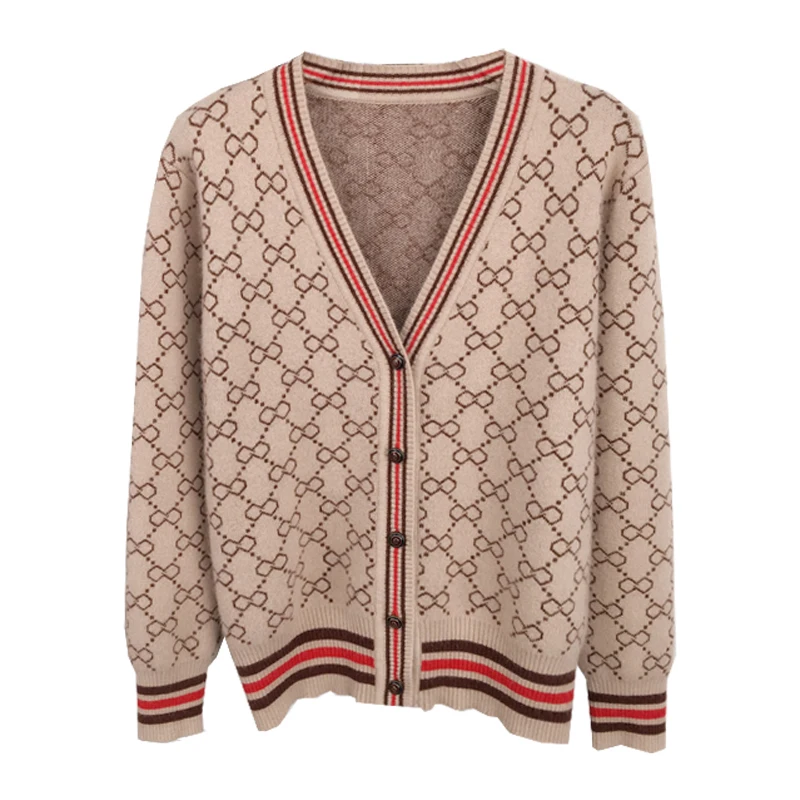 SexeMara Women New Fashion Autumn Streetwear Sweaters Open Stitch Long-sleeved V-neck Cardigans 2018 Knitted Jumpers |