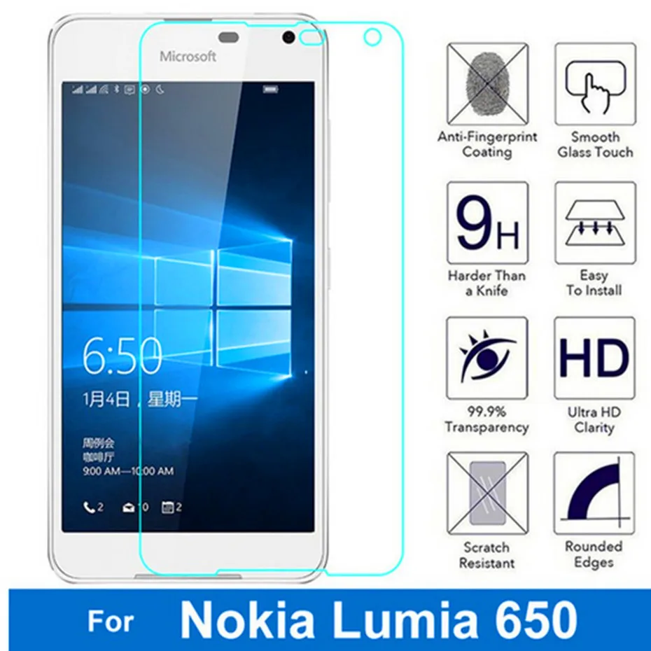 9 h закаленное стекло для Nokia microsoft Lumia 650 Защитная стеклянная пленка на Dual
